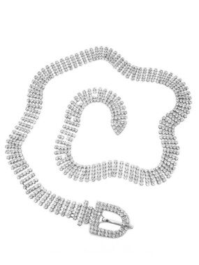 Frasier Sterling Crystal-Embellished Silver Tone Rhinestone Belt